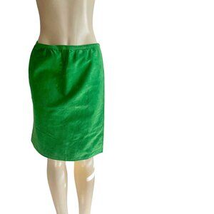 Vintage Leather Wrap Skirt in Green size M 70s retro green leather wrap sarong s